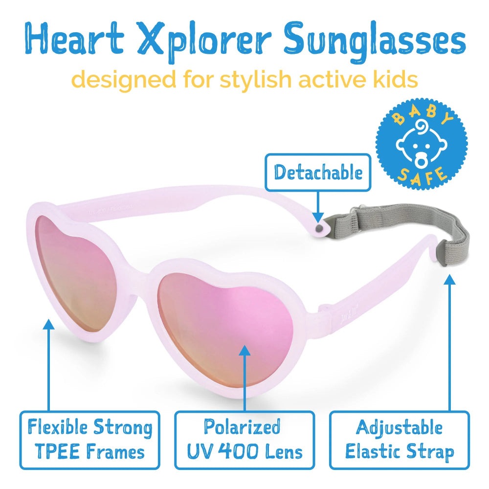 Jan & Jul Kids Polarized Heart Sunglasses Peachy Pink