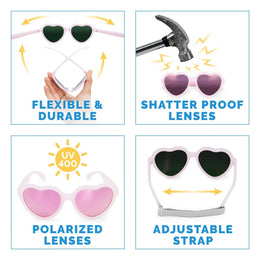 Jan & Jul Kids Polarized Heart Sunglasses Lavender