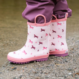 Jan & Jul Kids Rubber Rain Boots Pink Ponies