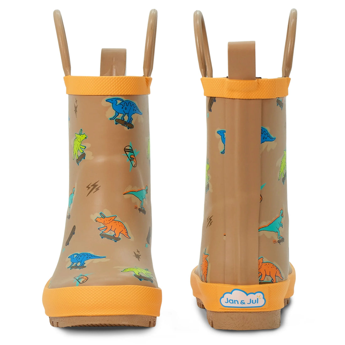 Jan & Jul Kids Rubber Rain Boots Skater Dinos detail view