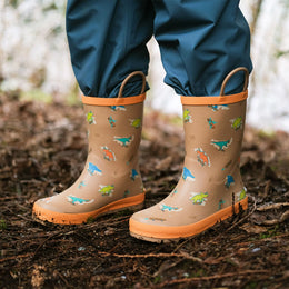 Jan & Jul Kids Rubber Rain Boots Skater Dinos