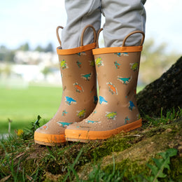 Jan & Jul Kids Rubber Rain Boots Skater Dinos