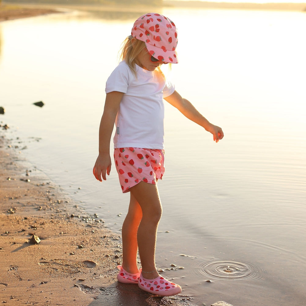 JAN & JUL Jan & Jul Kids Sun & Splash SS UV Top White Crew neck fitted rashguard with smooth construction img 2/6