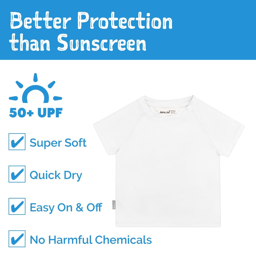 Jan & Jul Kids Sun & Splash SS UV Top White - official image 2