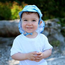 Jan & Jul Kids Sun Soft UV Baby Caps Blue Whale