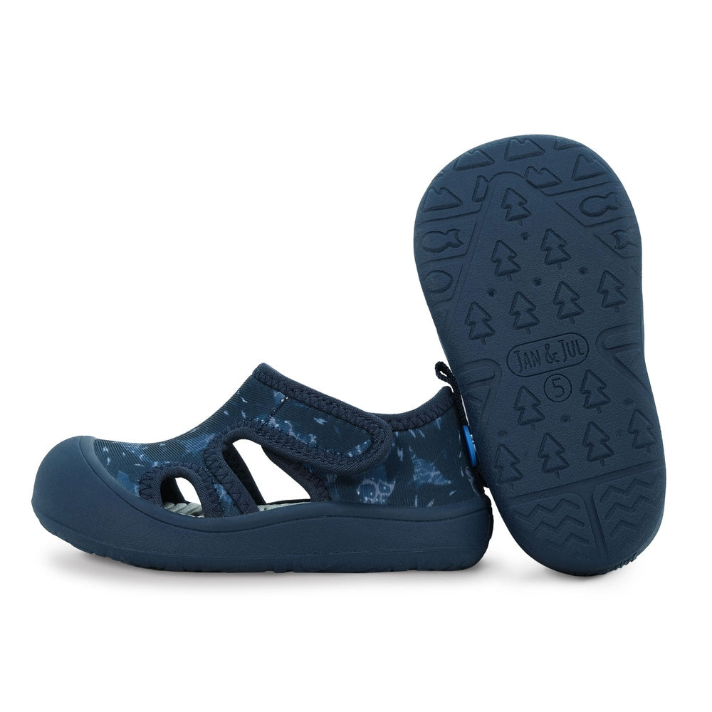 Jan & Jul Kids SunnyBreeze Sandals - Navy Whale Play angled view