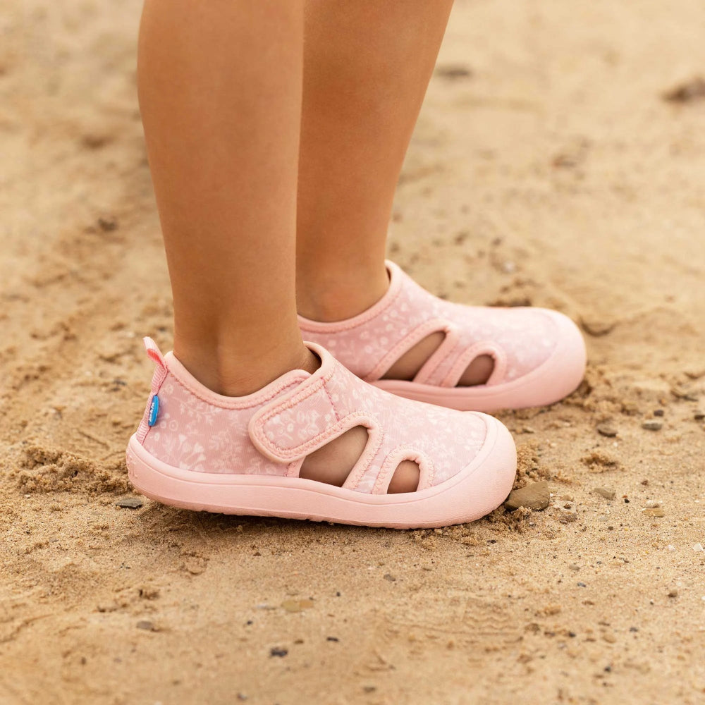 Jan & Jul Sunnybreeze toddler sandals in pink prairie with cutout straps
