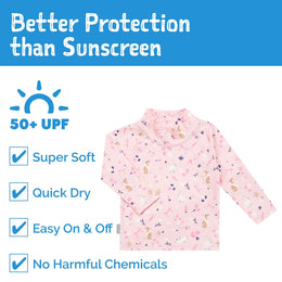 Jan & Jul Kids UV Rashguard Top Bunny Flowers