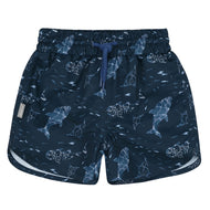 Jan & Jul Kids UV Swim Shorts Navy Whale Play