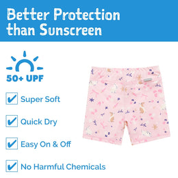 Jan & Jul Kids UV Swim Trunks Bunny Flowers