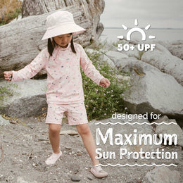 Jan & Jul Kids UV Swim Trunks Bunny Flowers