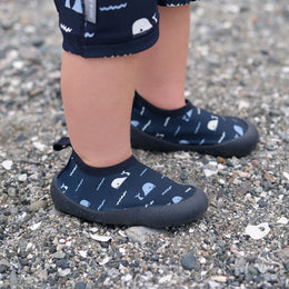 Jan & Jul Kids Water Shoes Navy Whale Tales