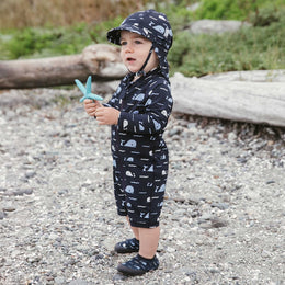 Jan & Jul Kids Water Shoes Navy Whale Tales