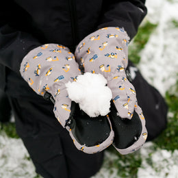 Jan & Jul Kids Waterproof Mittens - Grey Construction