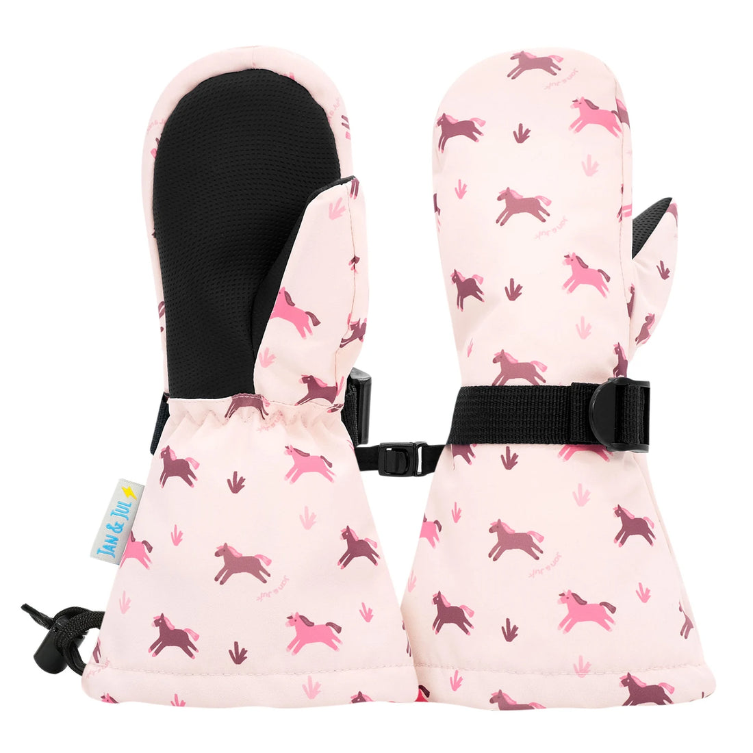 Jan & Jul Kids Waterproof Mittens - Pink Ponies hero product image