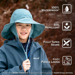 Jan & Jul Kids Waterproof Rain Hats Dark Spruce