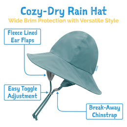 Jan & Jul Kids Waterproof Rain Hats Dark Spruce