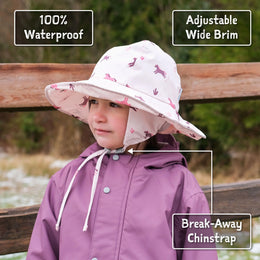 Jan & Jul Kids Waterproof Rain Hats Pink Ponies