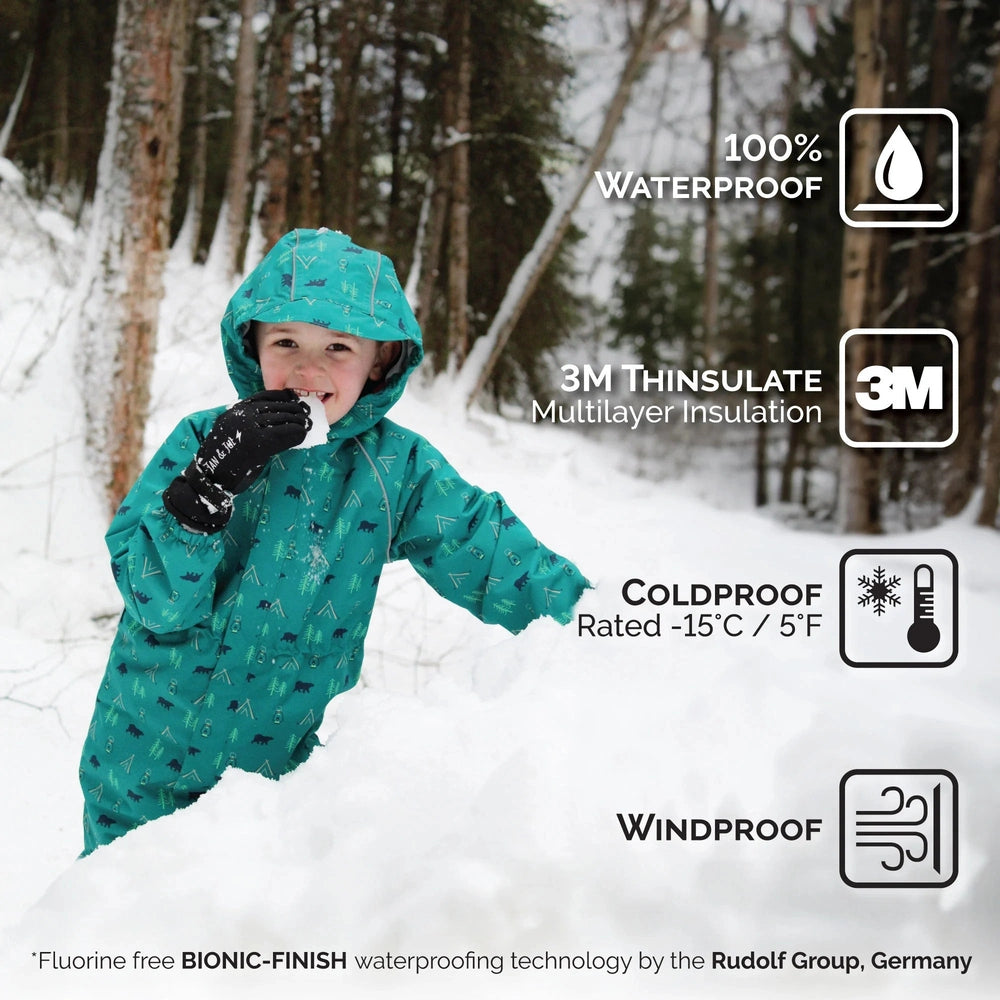 Jan & Jul Kids Waterproof Snow Gloves Neon Peaks
