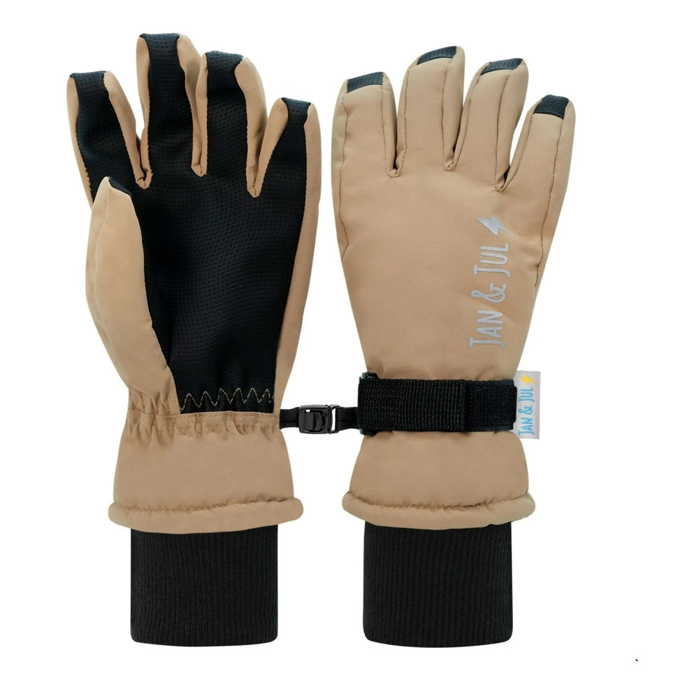 Jan & Jul Kids Waterproof Snow Gloves Soft Brown