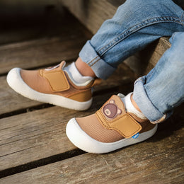 Jan & Jul Mini-Flyer Toddler Sneakers Brown Bear