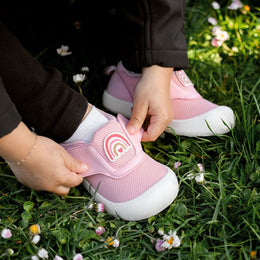 Jan & Jul Mini-Flyer Toddler Sneakers Pink Rainbow