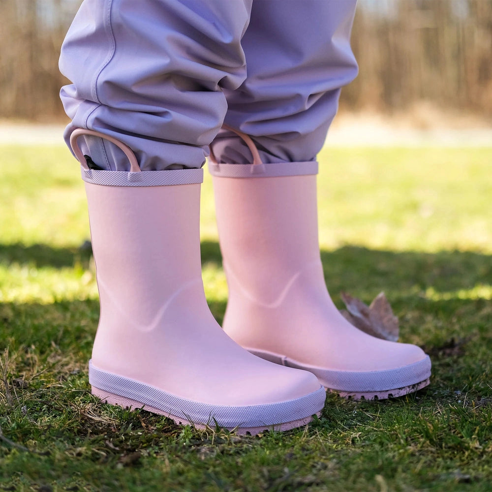 JAN & JUL toddler pink puddle-dry rain boots with rubber sole (pair)