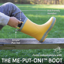 Jan & Jul Puddle Dry Rain Boots With Handle Big Trucks