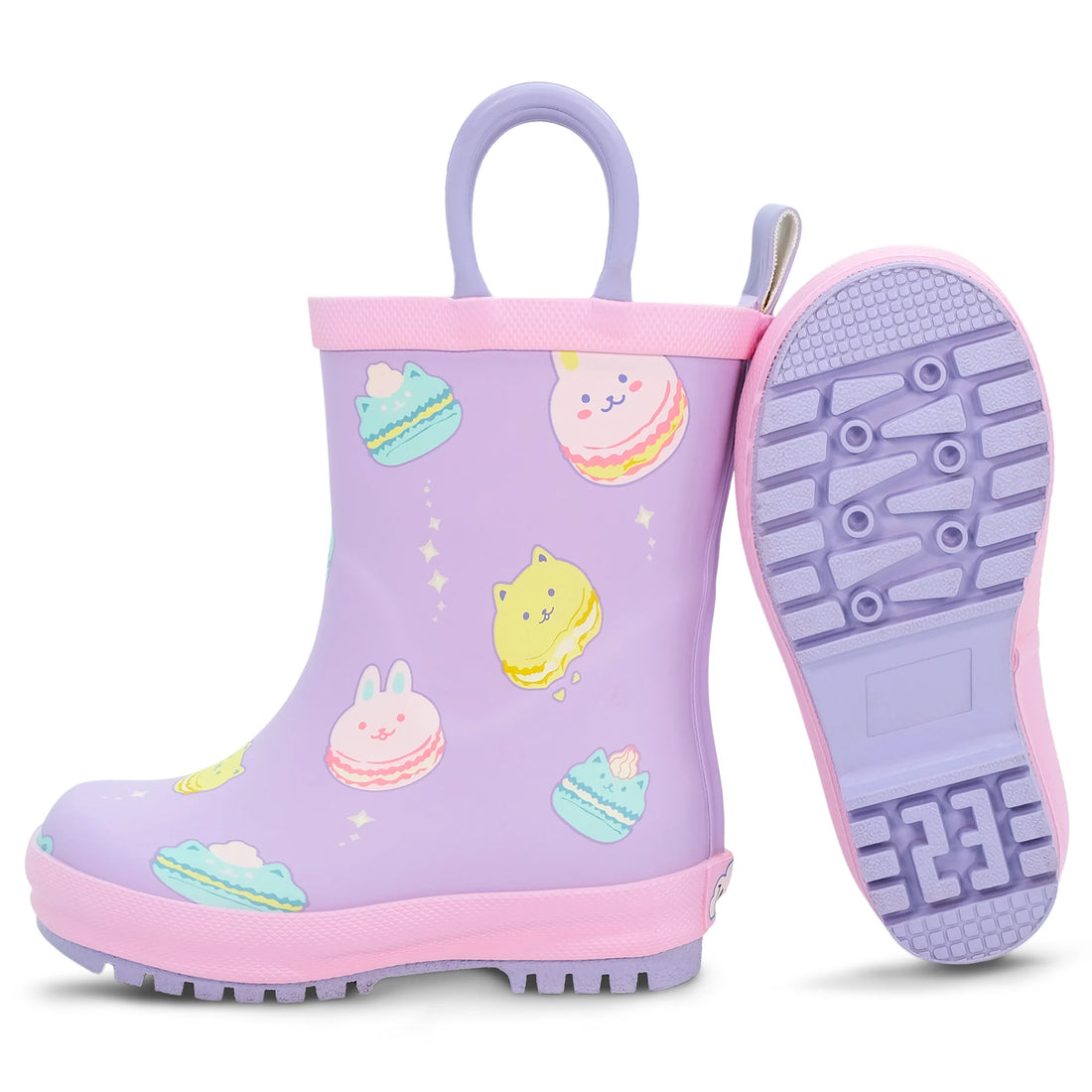 Jan & Jul Puddle Dry Rain Boots With Handle Macarons side view