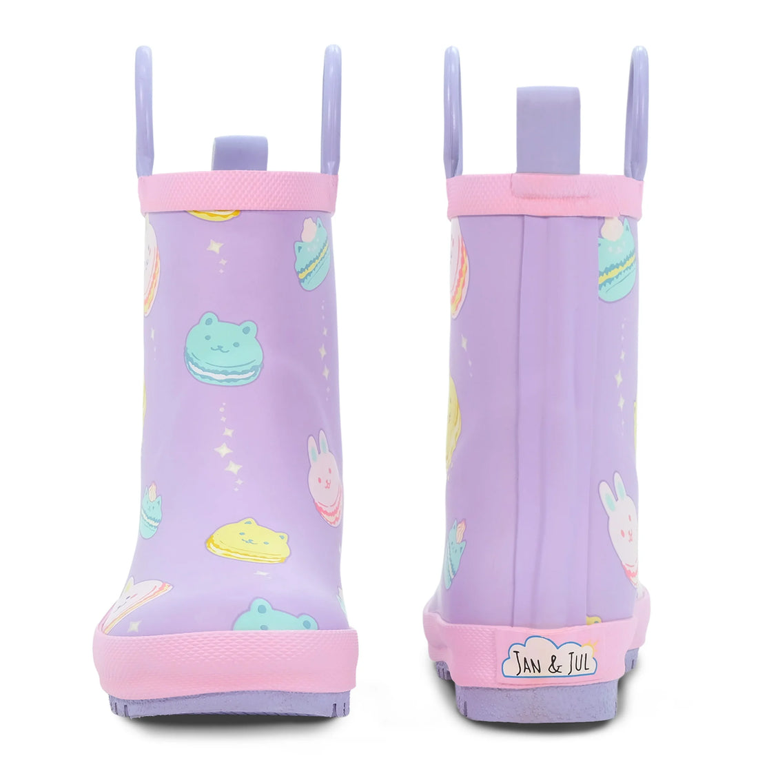 Jan & Jul Puddle Dry Rain Boots With Handle Macarons detail view