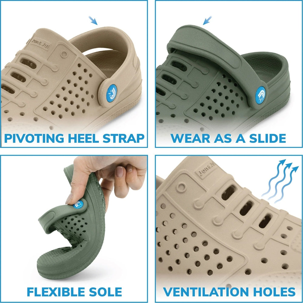 JAN & JUL Jan & Jul SunLite Slip-On Sandals White perforated foam clogs with convertible pivoting heel strap img 5/9