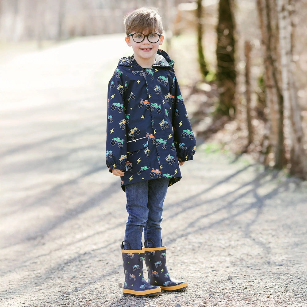 JAN JUL Jan & Jul Waterproof Puddle Dry Rain Jacket Big Trucks, product view 2