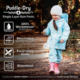 Jan & Jul Waterproof Puddle Dry Rain Pants Black