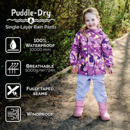 Jan & Jul Waterproof Puddle Dry Rain Pants Pink Forest