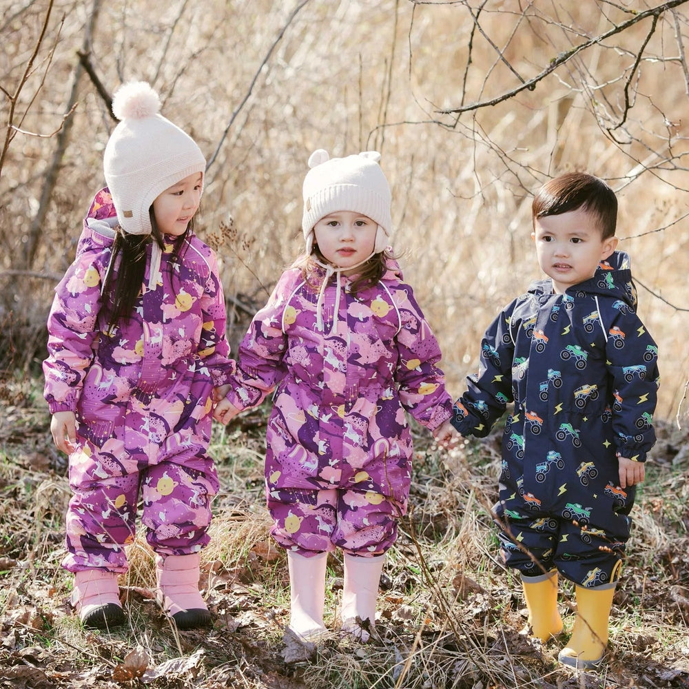 JAN & JUL Jan & Jul Waterproof Puddle Dry Rain Suit Big Trucks half-zip pullover with elastic ankle and wrist cuffs img 2/9