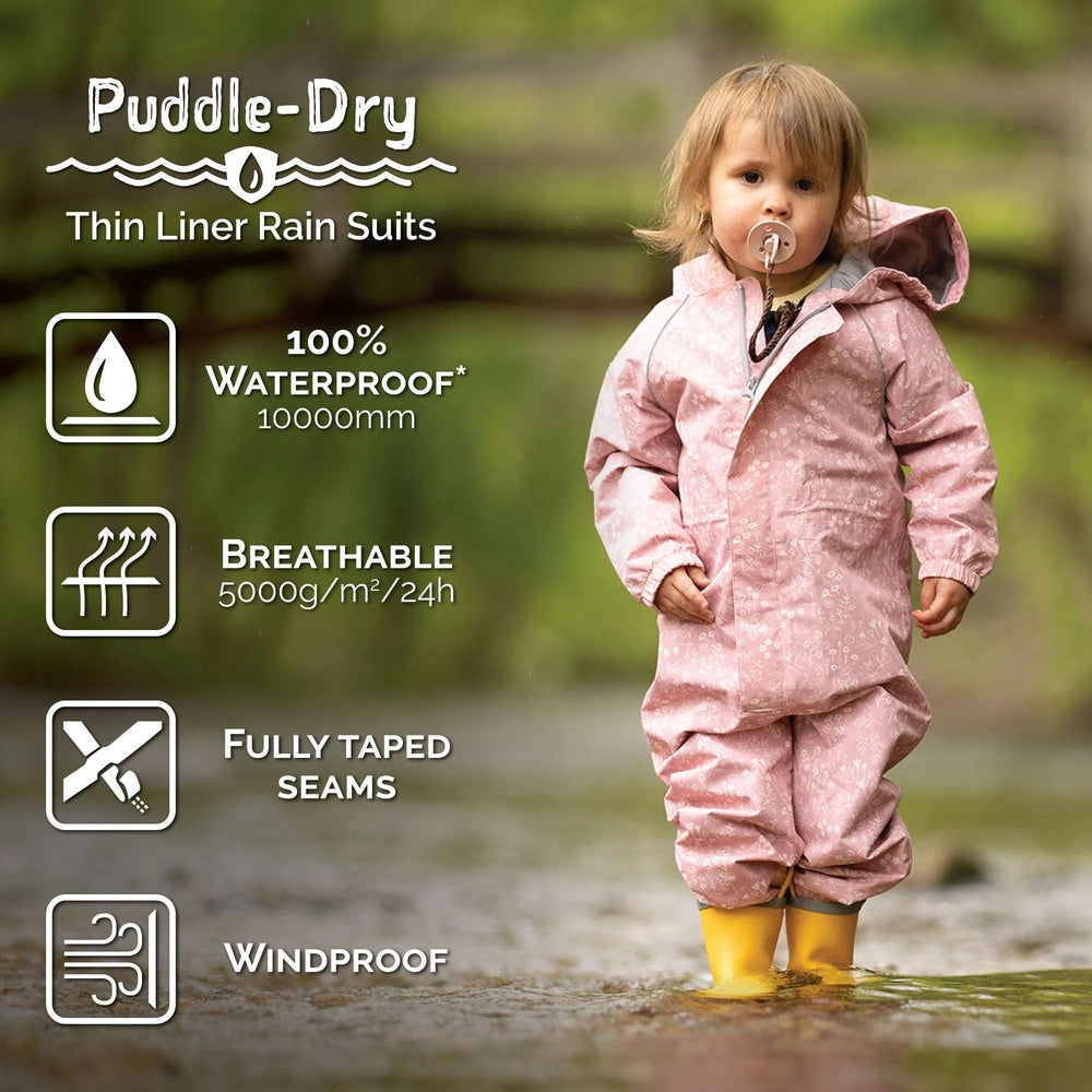 JAN & JUL Jan & Jul Waterproof Puddle Dry Rain Suit Big Trucks pink one-piece with hood and front zipper closure img 4/9