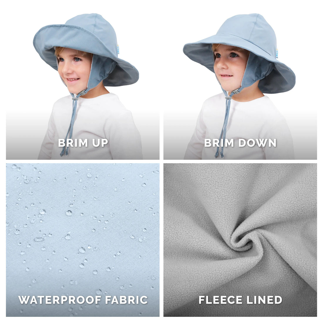Jan & Jul Waterproof Rain Hats Dusty Blue product view 07