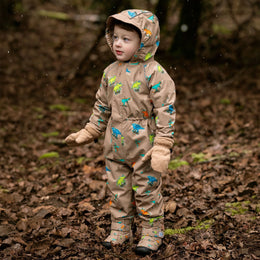 Jan & Jul Cozy-Dry Fleece Lined Rain Suit Skater Dinos