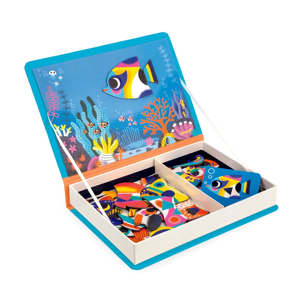 JANOD Janod Magnetibook Tropical Fish book-style box with compartments, magnetic pieces, and wand img 2/5