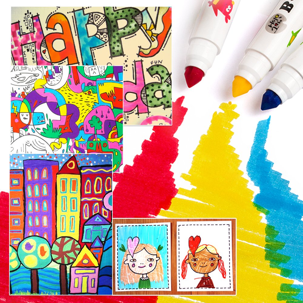 Jar Melo Baby Roo washable markers set, 36 bright colors for kids, art doodles