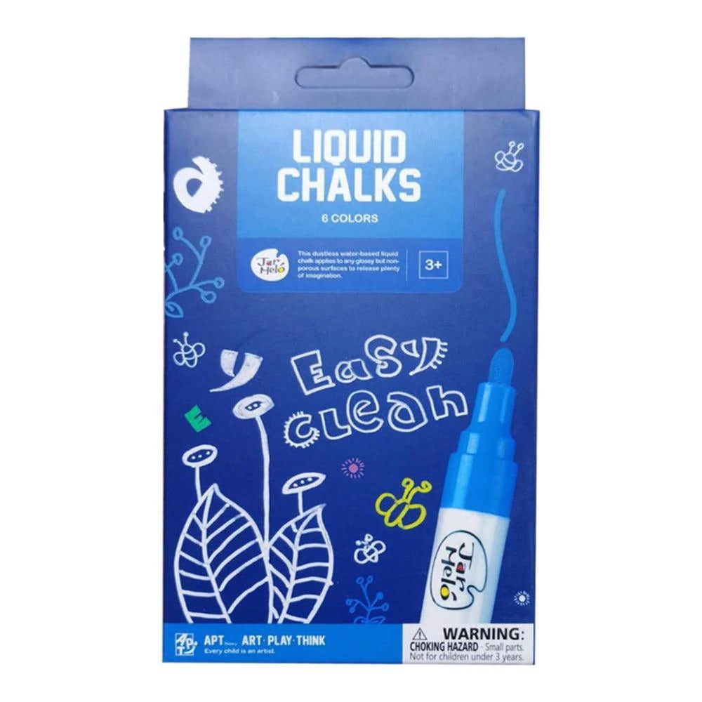 Jar Melo liquid chalk markers set of 6 colors in blue packaging