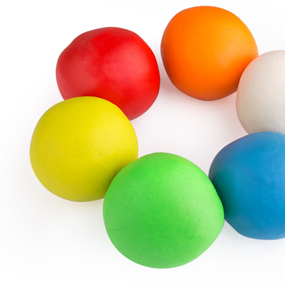 Jar Melo modeling playdough set of 6 colors red orange yellow green blue white