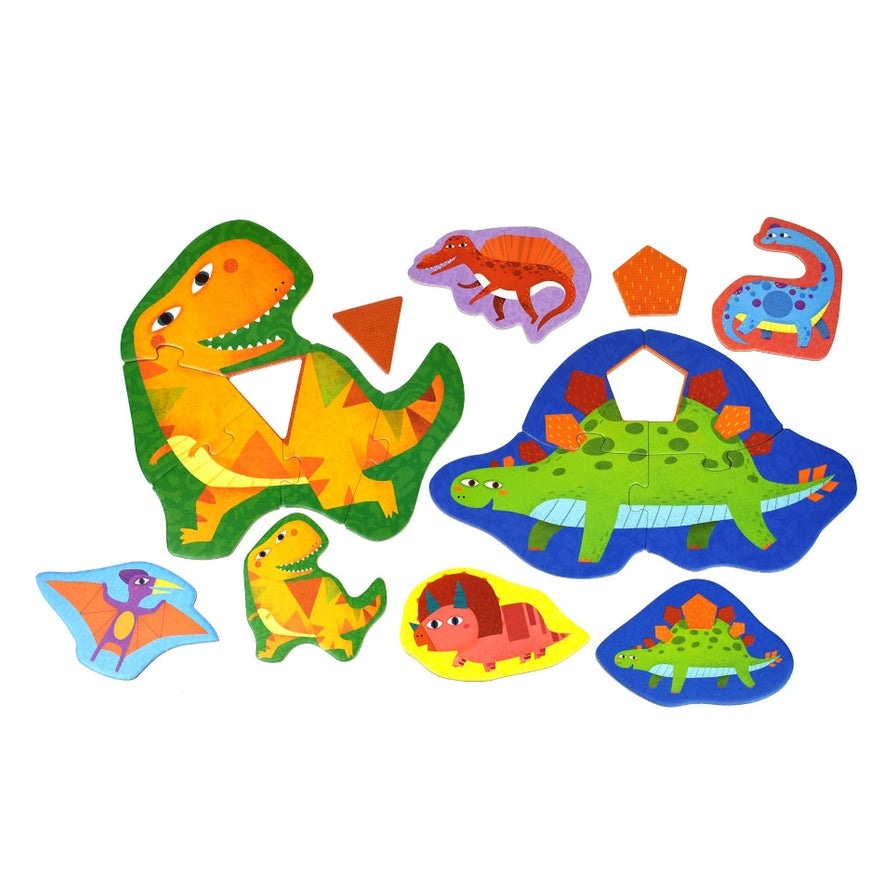 Jar Melo My First Puzzle Set Dinosaur: colorful toddler dinosaur puzzle pieces (7 pieces)