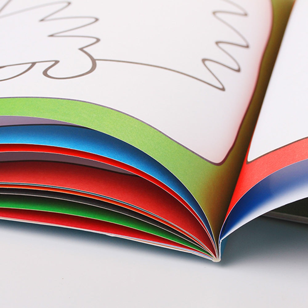 Jar Melo step-by-step drawing book for cartoon characters with bright, multi-colored stacked pages