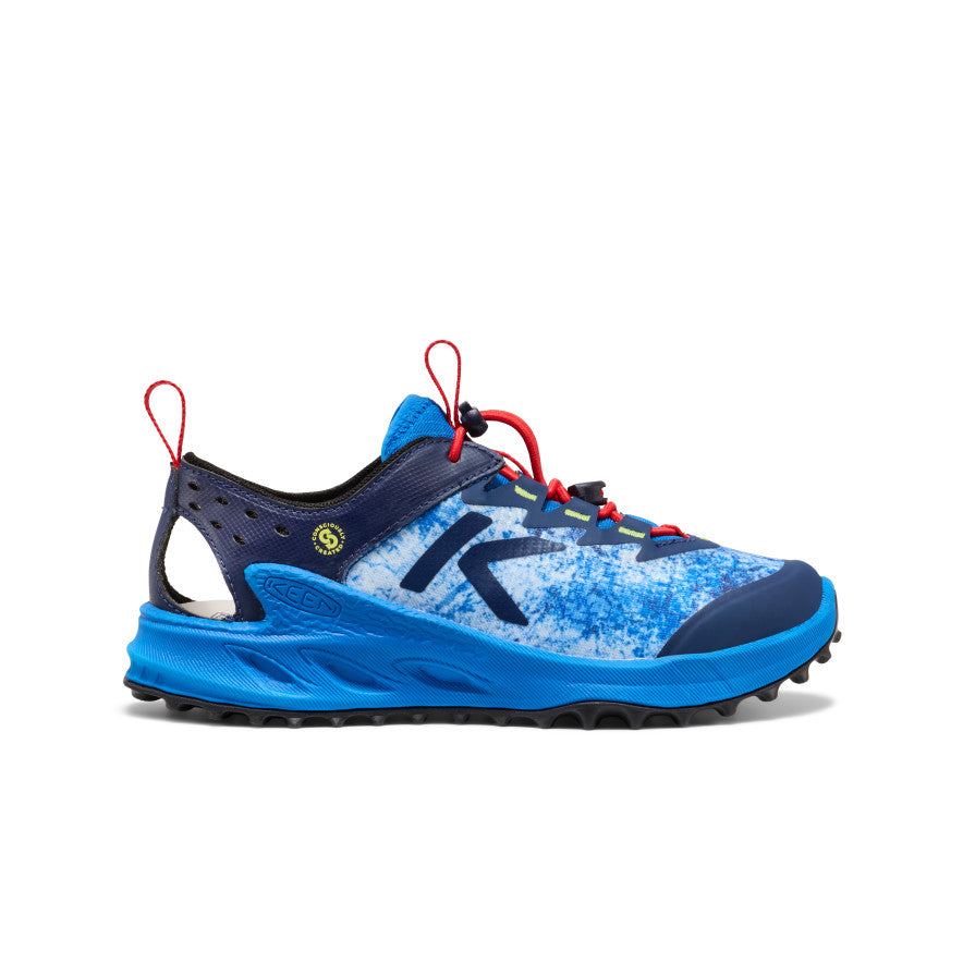Keen Big Kids' Zionic ADV Sandal Precious Blue/Racing Red lateral side view