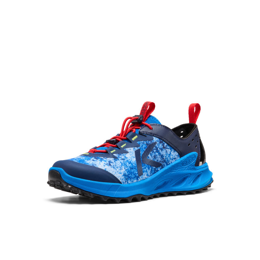 Keen Big Kids' Zionic ADV Sandal Precious Blue/Racing Red front medial-angle view