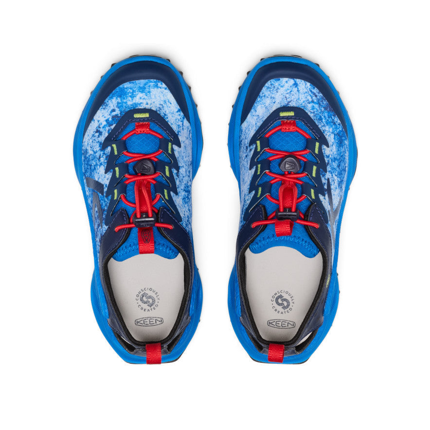 Keen Big Kids' Zionic ADV Sandal Precious Blue/Racing Red top view