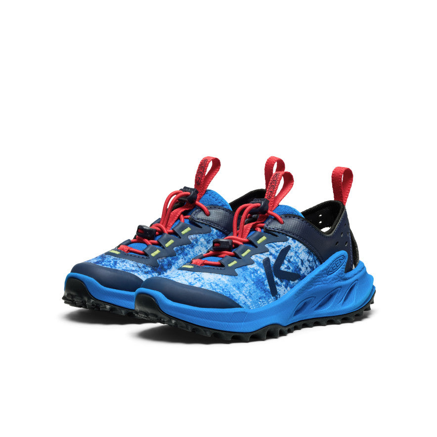 Keen Little Kids' Zionic ADV Sandal Precious Blue/Racing Red pair angled view