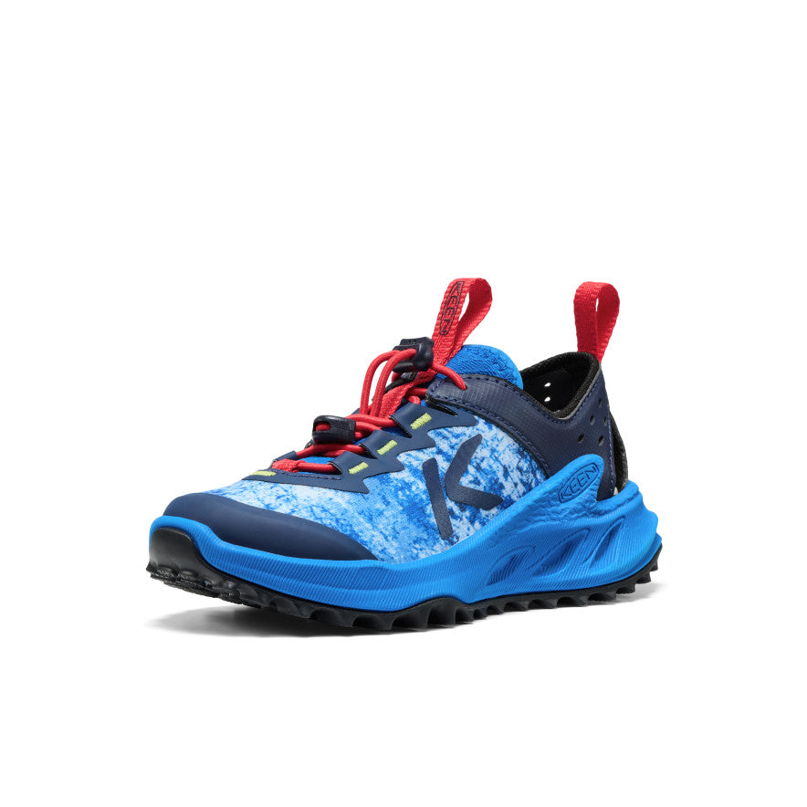Keen Little Kids' Zionic ADV Sandal Precious Blue/Racing Red front-angle view