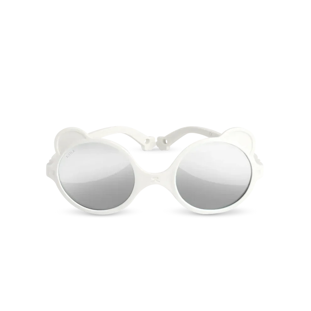 KI ET LA Ki Et La Ourson Sunglasses White Elysee round children sunglasses shown in product color from image 1 of 7 with flexible frame and